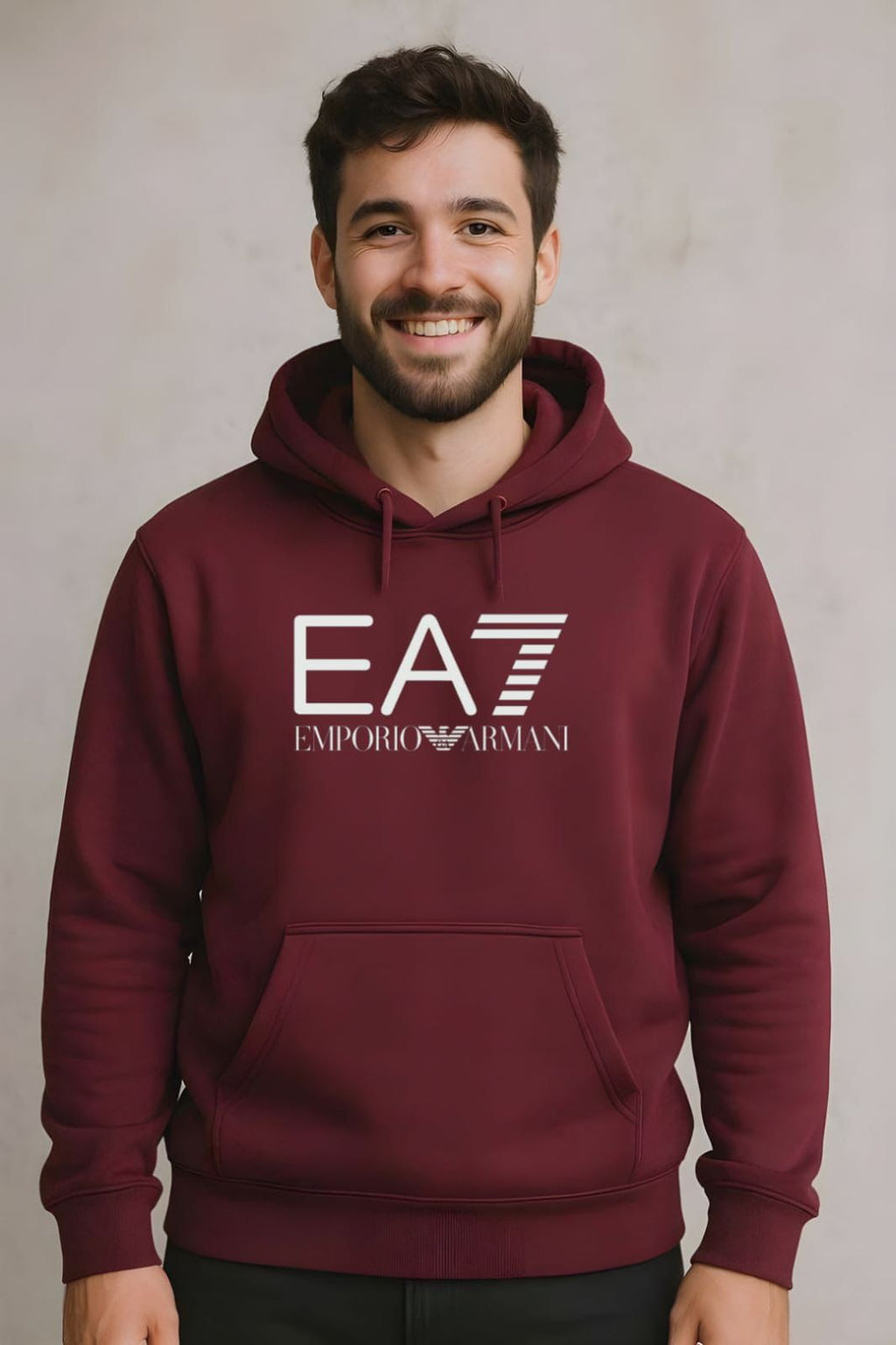 Emporio Armani Men’s Premium 3-Thread Cotton Fleece Hoodie Sweatshirt 