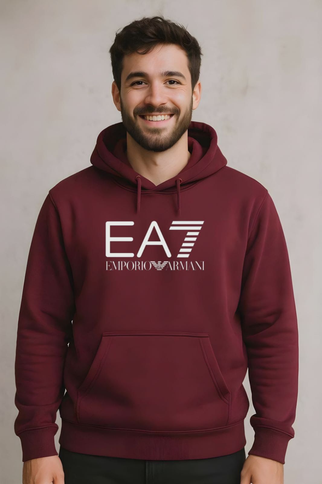 Emporio Armani Men’s Premium 3-Thread Cotton Fleece Hoodie Sweatshirt 