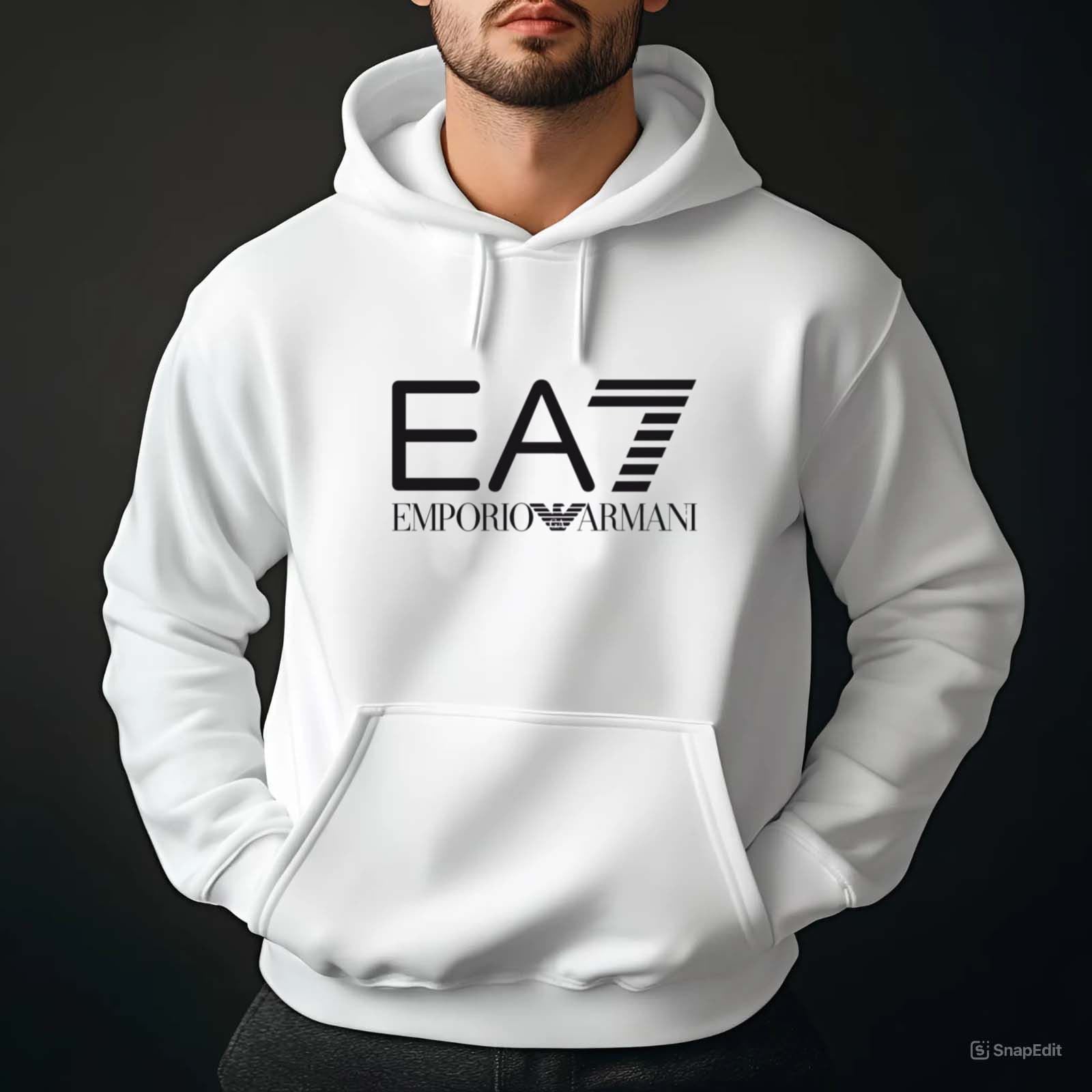 Emporio Armani Men’s Premium 3-Thread Cotton Fleece Hoodie Sweatshirt 