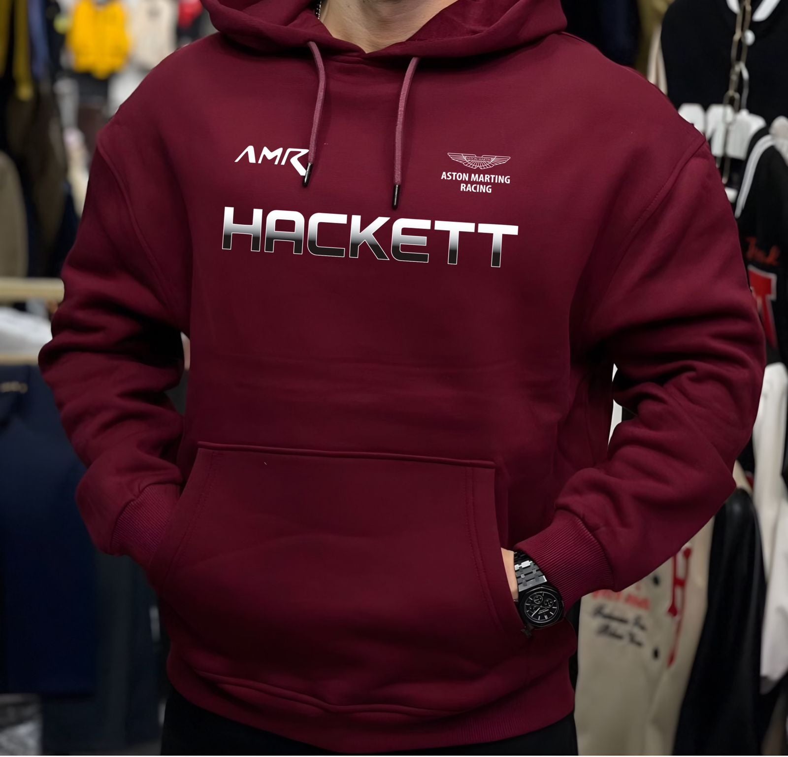 hackett Men’s Full Sleeve Cotton Fleece Hoodie Sweatshirt