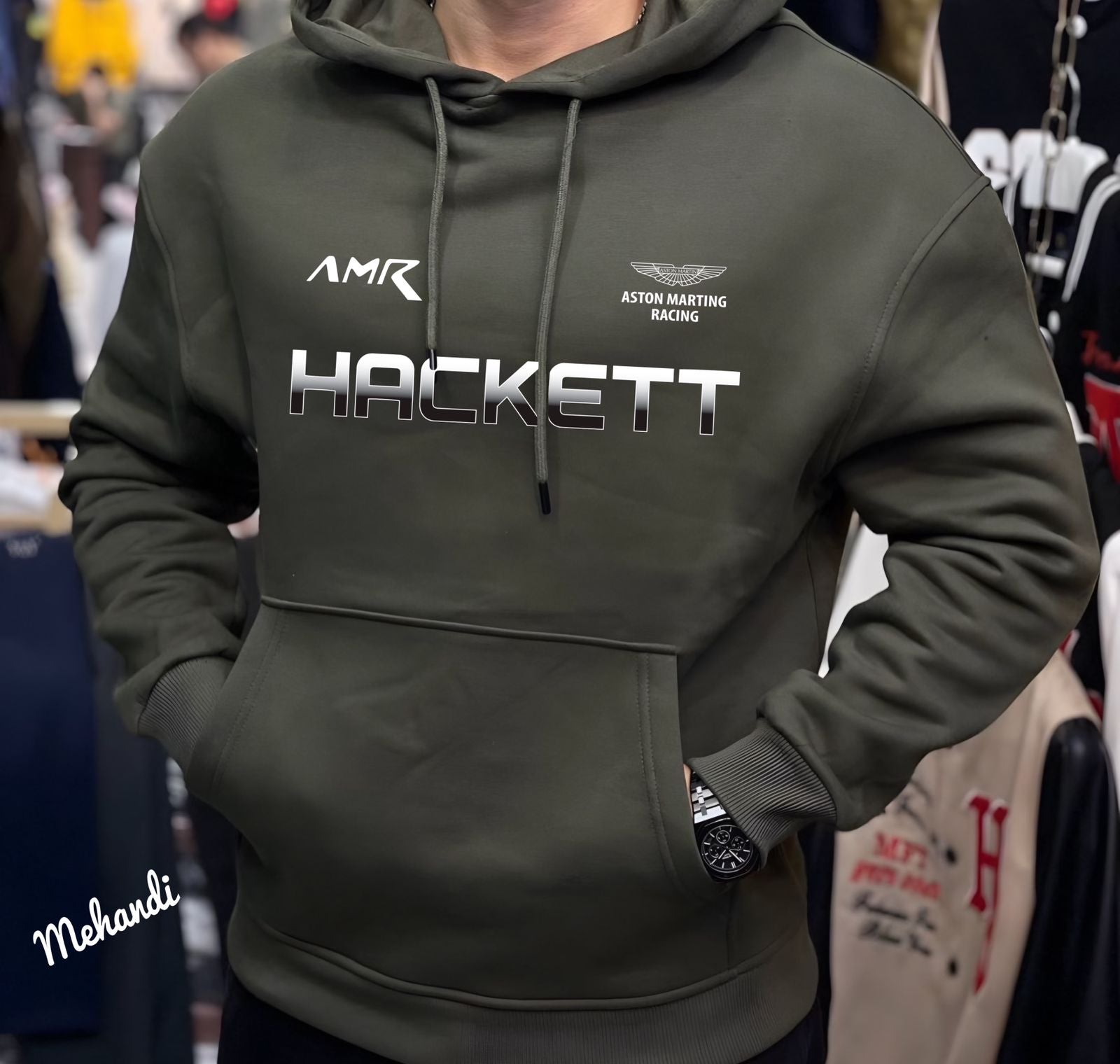 hackett Men’s Full Sleeve Cotton Fleece Hoodie Sweatshirt