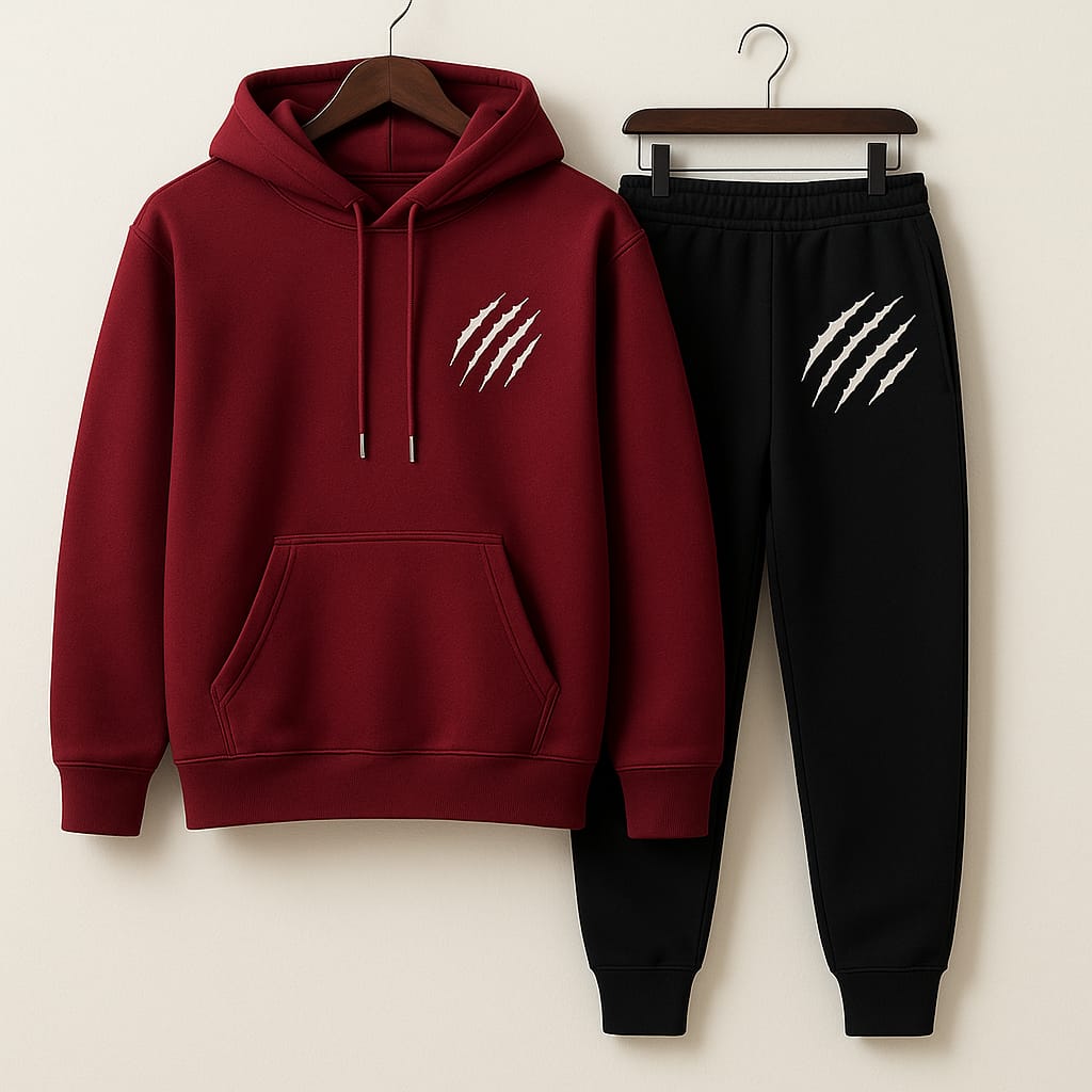 Ferrari Men’s Premium Fleece Cotton Tracksuit (Hoodie + Lower) – Winter Wear