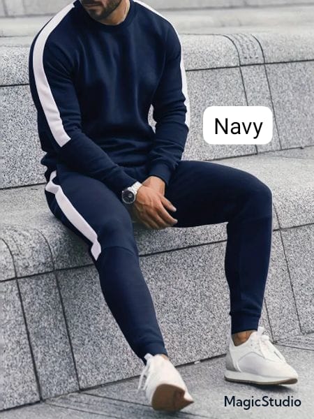 Men’s Premium Winter Round Neck Tracksuit (Hoodie + Lower) – 100% Cotton Fleece, 470 GSM