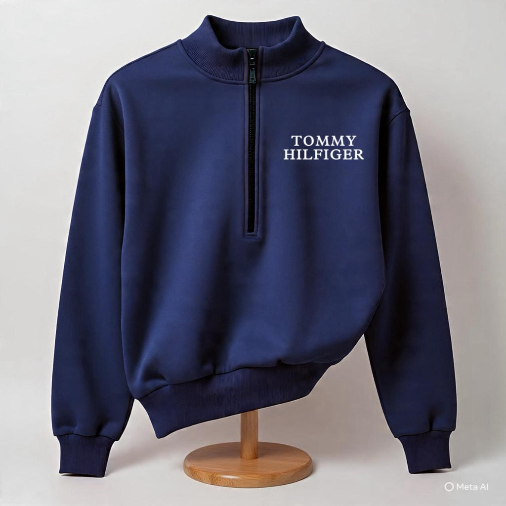 Tommy Hilfiger Men Cotton Fleece Half Zip Sweatshirt