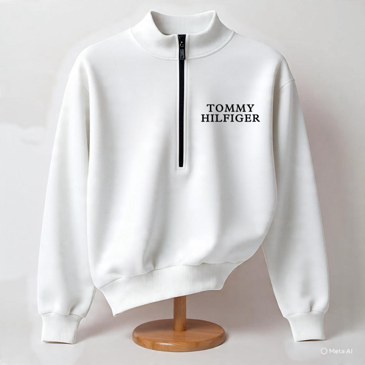 Tommy Hilfiger Men Cotton Fleece Half Zip Sweatshirt