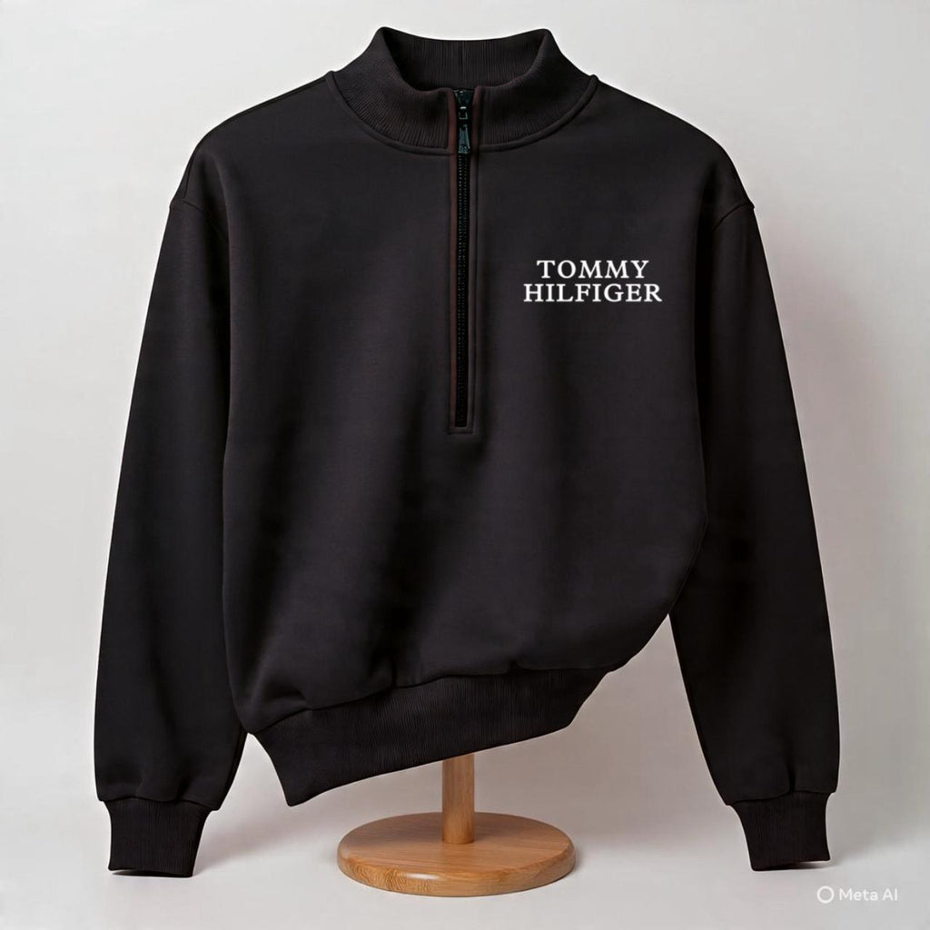 Tommy Hilfiger Men Cotton Fleece Half Zip Sweatshirt
