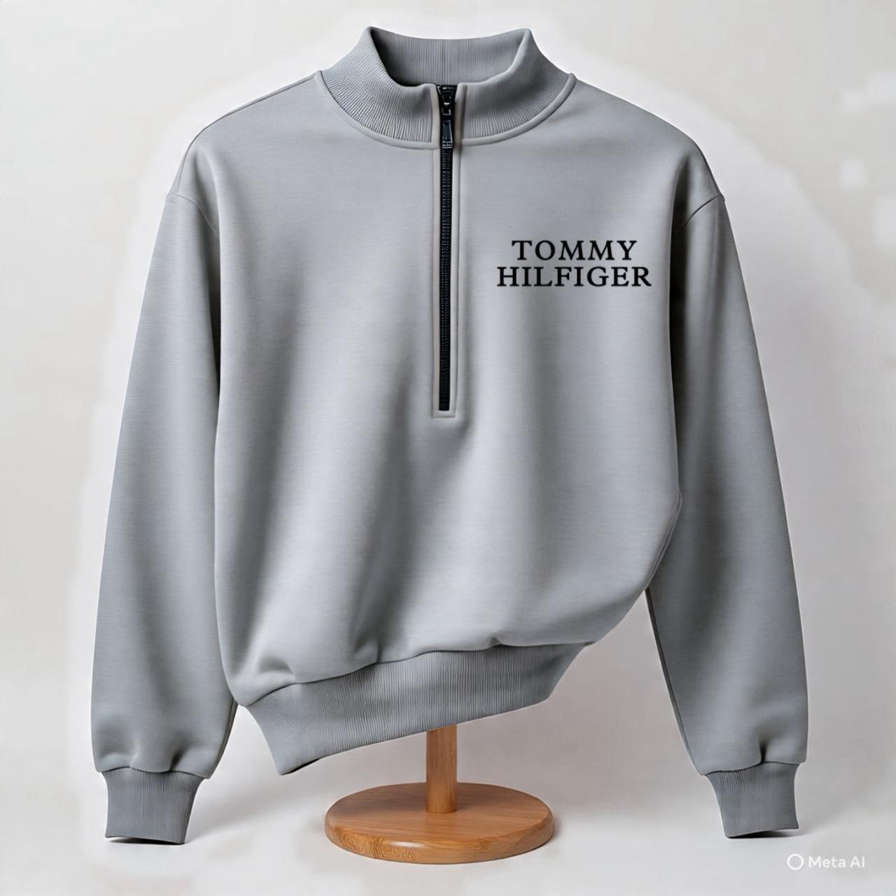 Tommy Hilfiger Men Cotton Fleece Half Zip Sweatshirt
